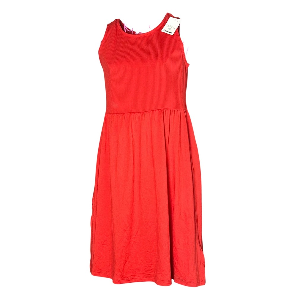 Epic Threads Girls XL Red Sleeveless Ribbed Bodice Fit & Flare Dress New